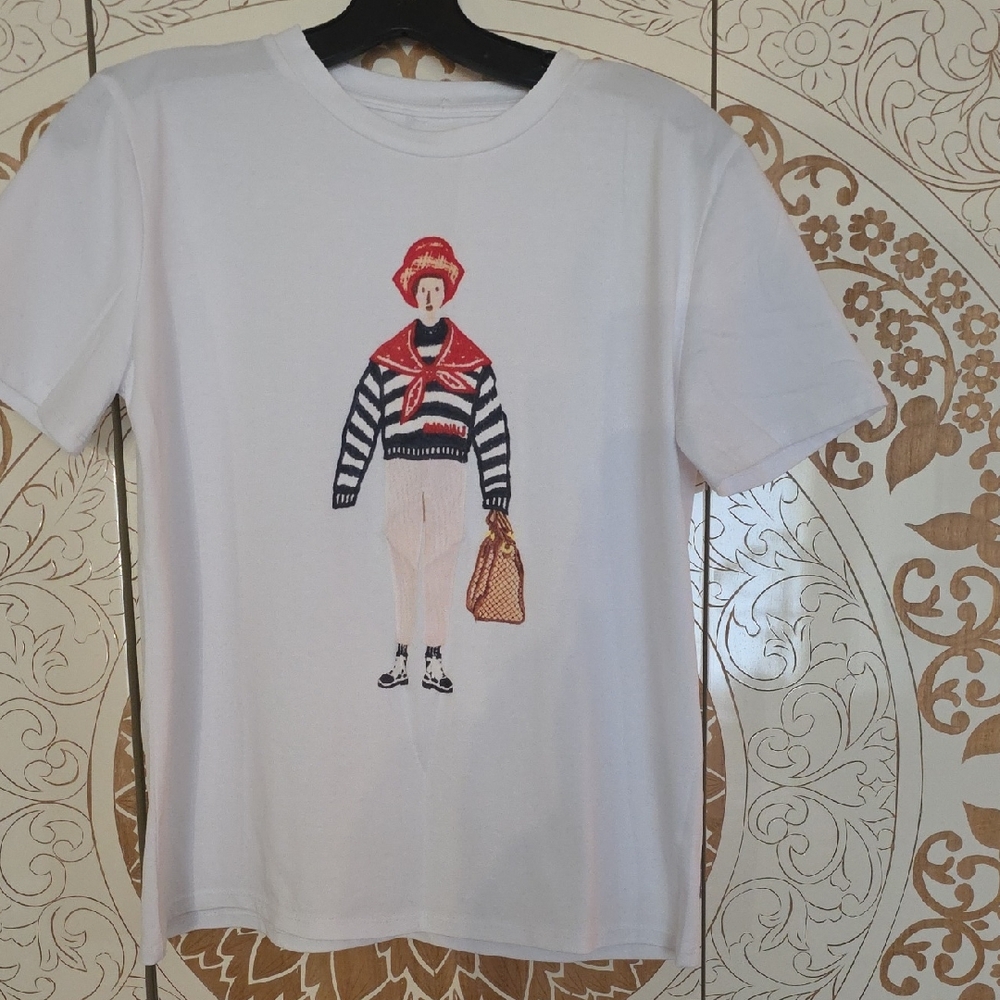 DIXIE White Graphic Short Sleeve Tee,bought In Florence ITALY.